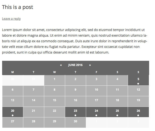Inserting Calendar Content into Posts or Pages Knowledgebase