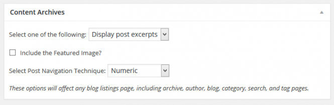 Genesis Content Archive Settings
