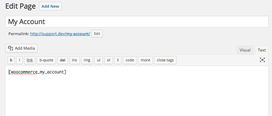 A "My Account" Page in the wp-admin