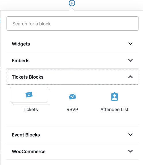 Attendee List block in the WordPress Block Editor