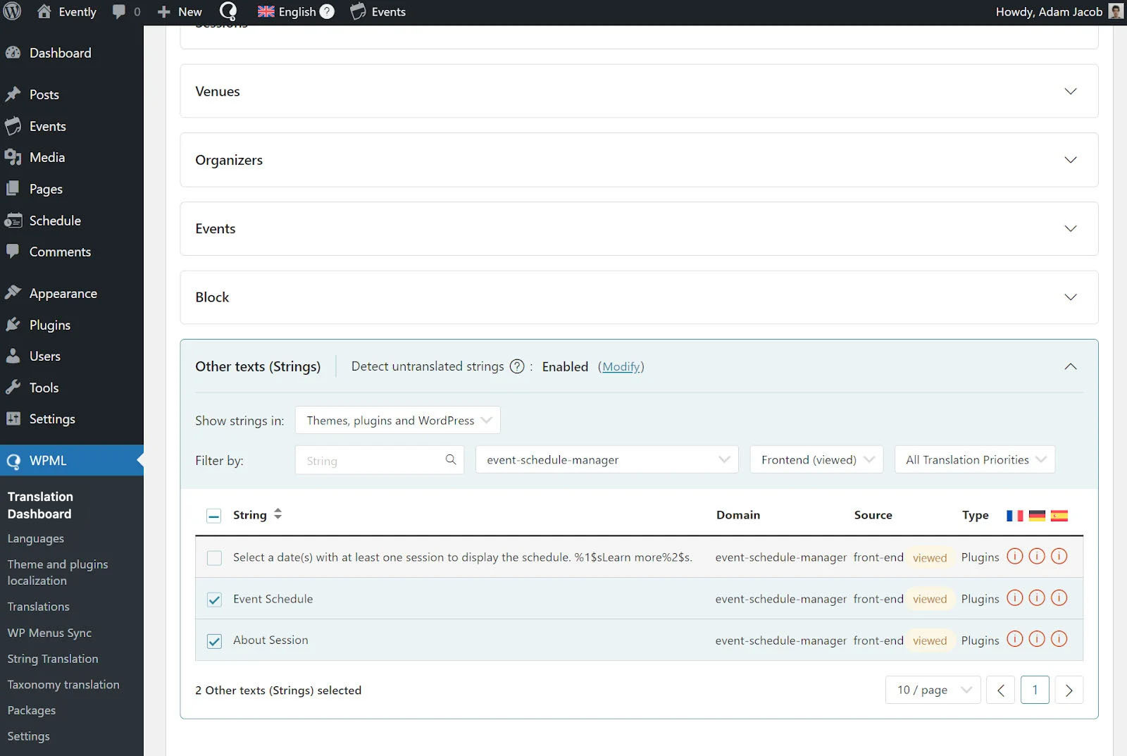 Setting up post type translation
