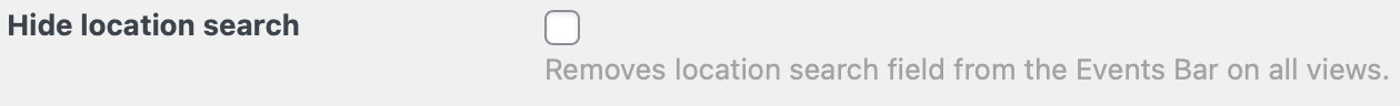 Option to Hide location search under Events Settings 