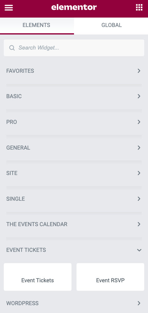 Event Tickets widgets for Elementor