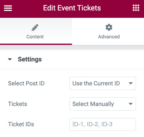 Ticket and RSVP options