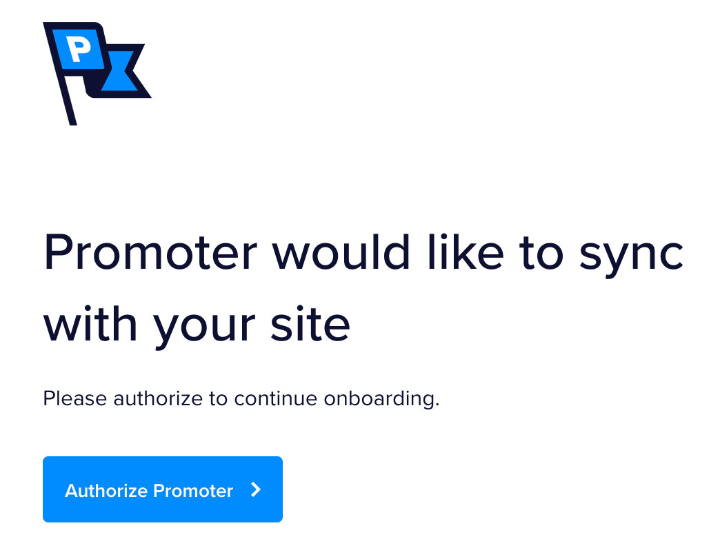 Authorize Promoter to sync with your site
