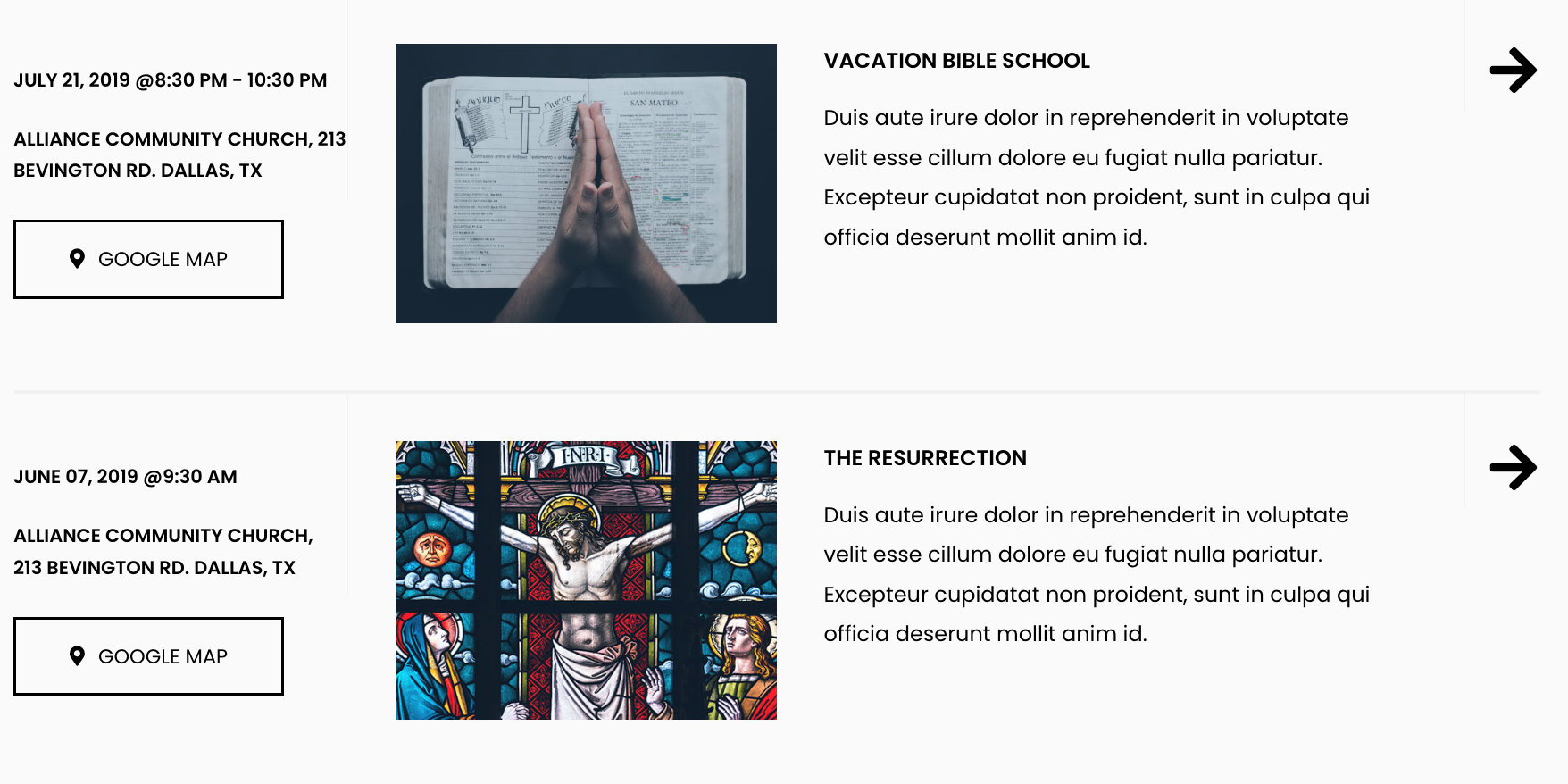 Astra WordPress theme for churches