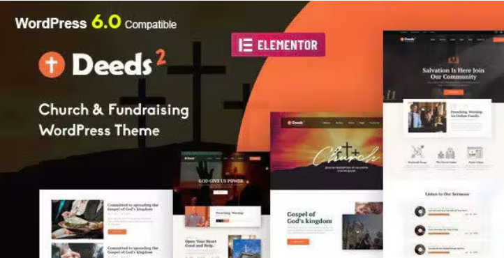 Elementor WordPress theme for churches