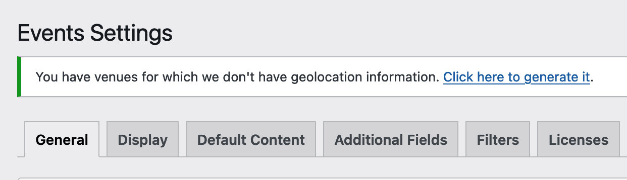 "You have venues for which we don't have geolocation information" notice