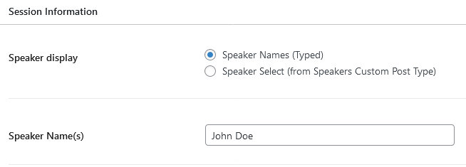 Choose between Typed or Speakers from a Custom Post Type