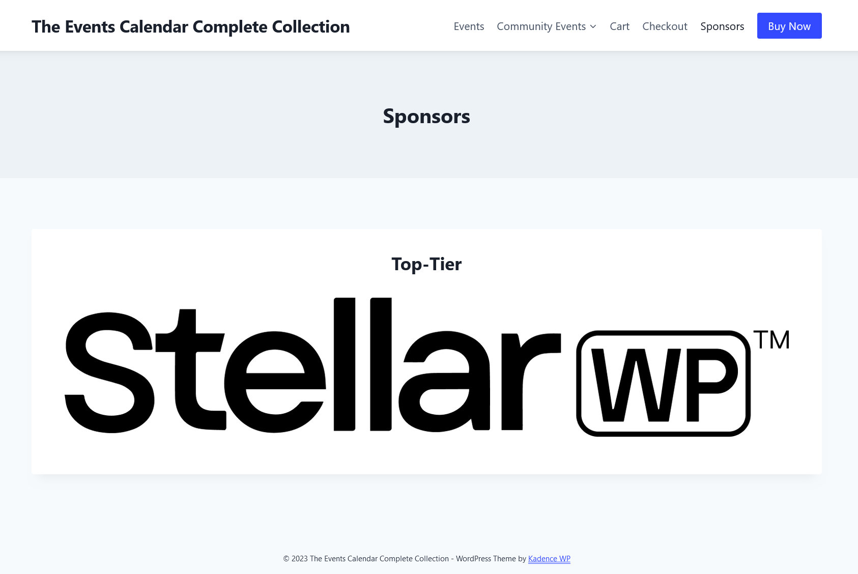 An example of what a Sponsors page looks like on the front-end