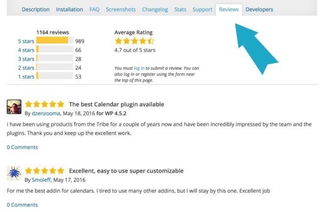 The WordPress.org review tab shows plugin ratings and reviews