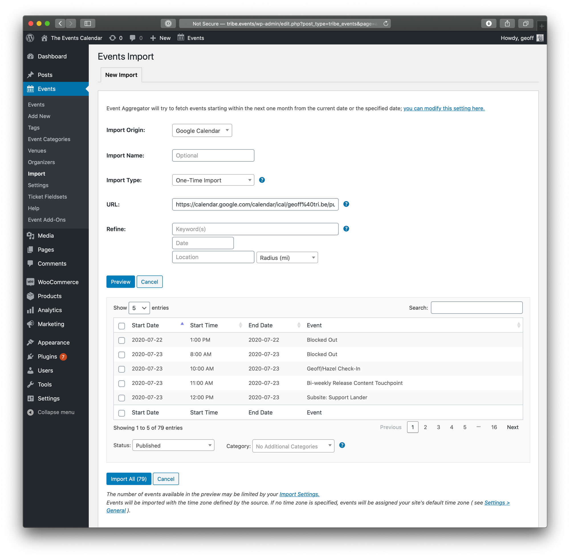 Event Aggregator The Events Calendar