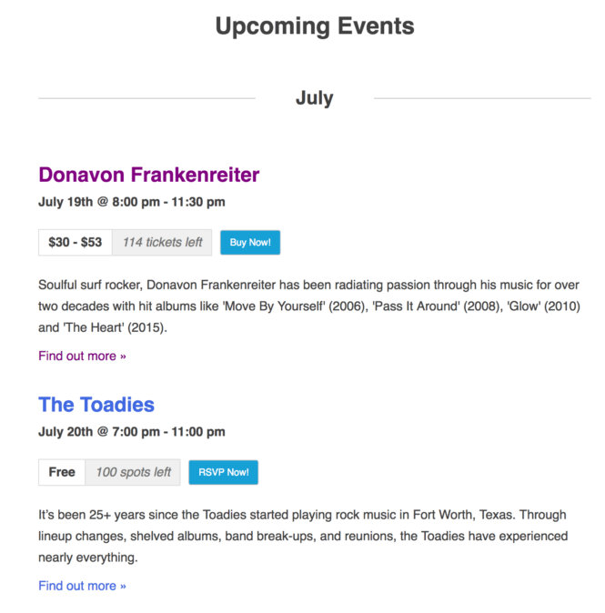 RSVP and Buy Now Button