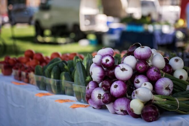 Produce at a farmers market