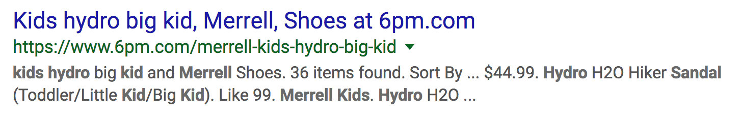 Meta Description Example Screenshot