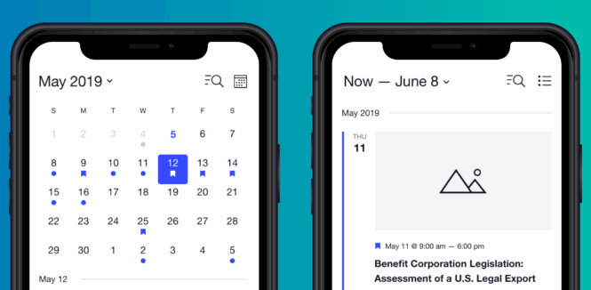 New mobile views for Month view and List view.