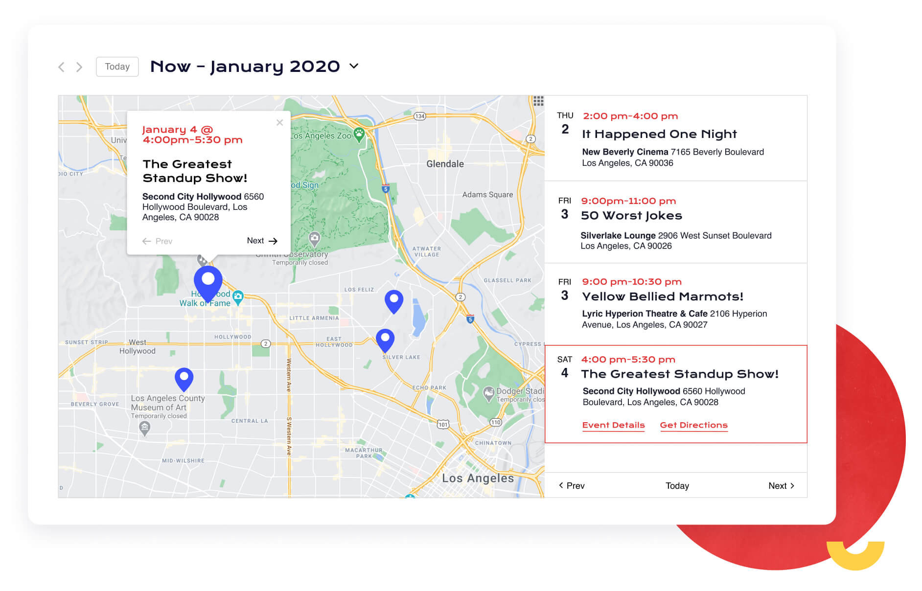 Map view of The Events Calendar
