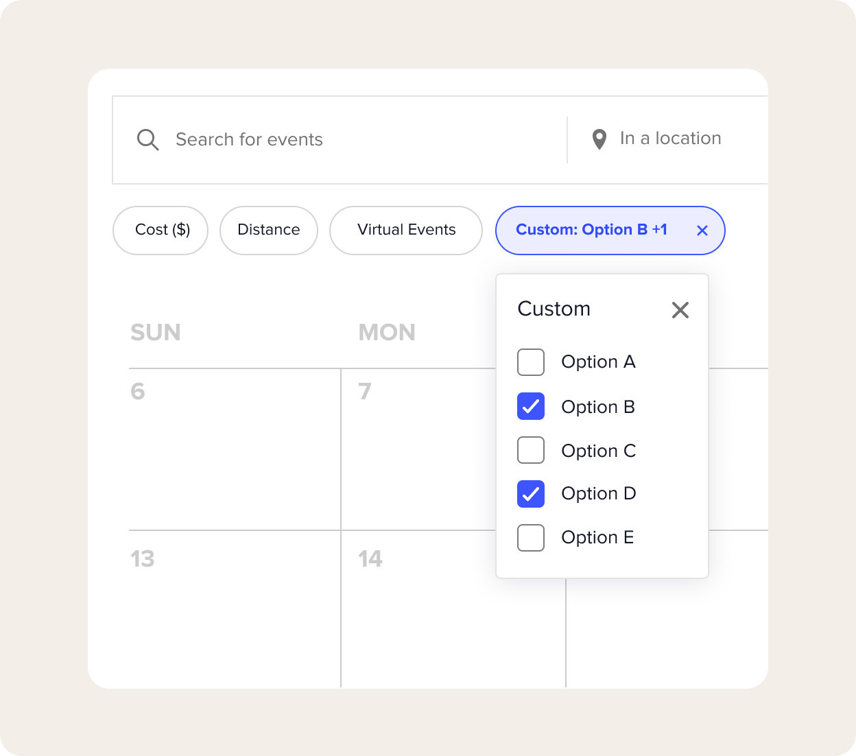 Filter Bar | The Events Calendar