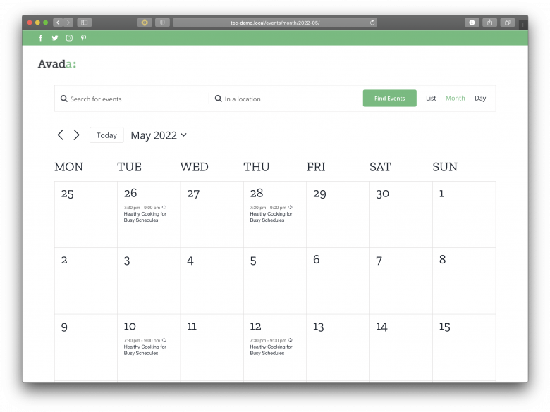 Compatible Themes for The Events Calendar The Events Calendar