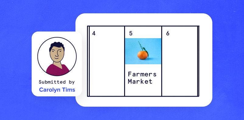 Illustration of a person next to a calendar showing an event.