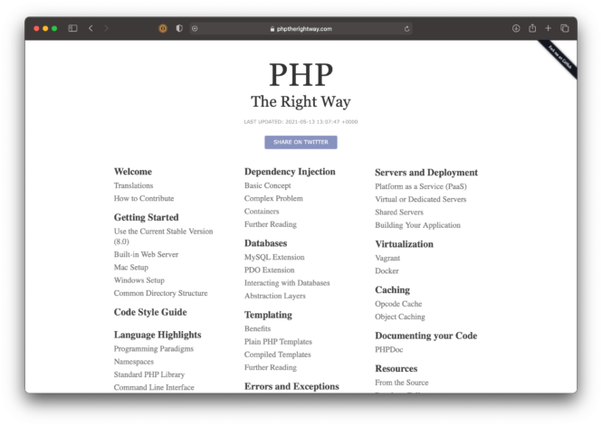 PHP: The Right Way Websoite
