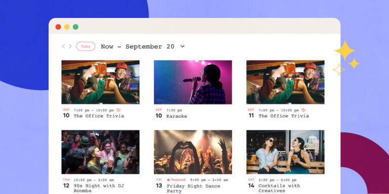 Event Management Website Display