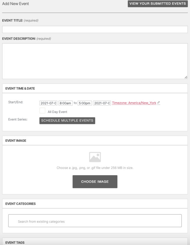 How to Allow Event Submissions on a WordPress Site | The Events Calendar