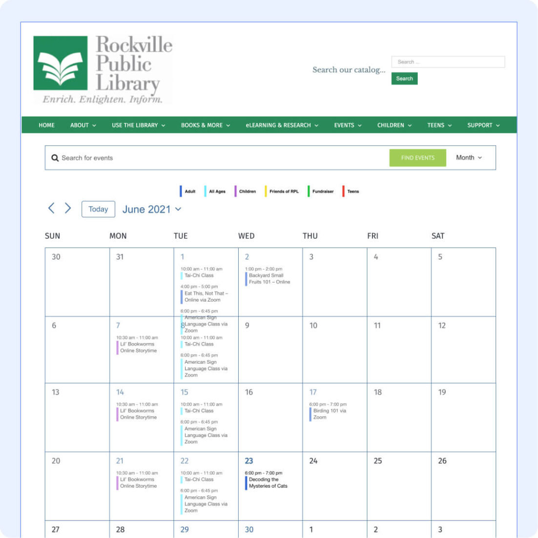 Rockville Public Library The Events Calendar