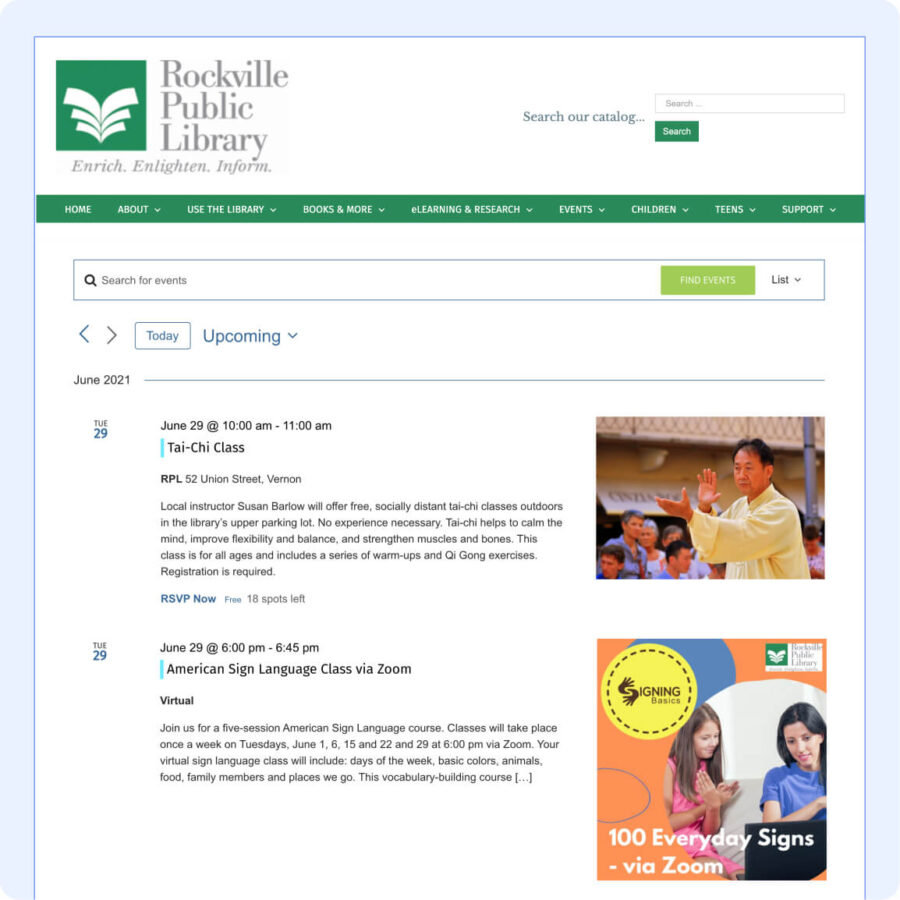Rockville Public Library The Events Calendar