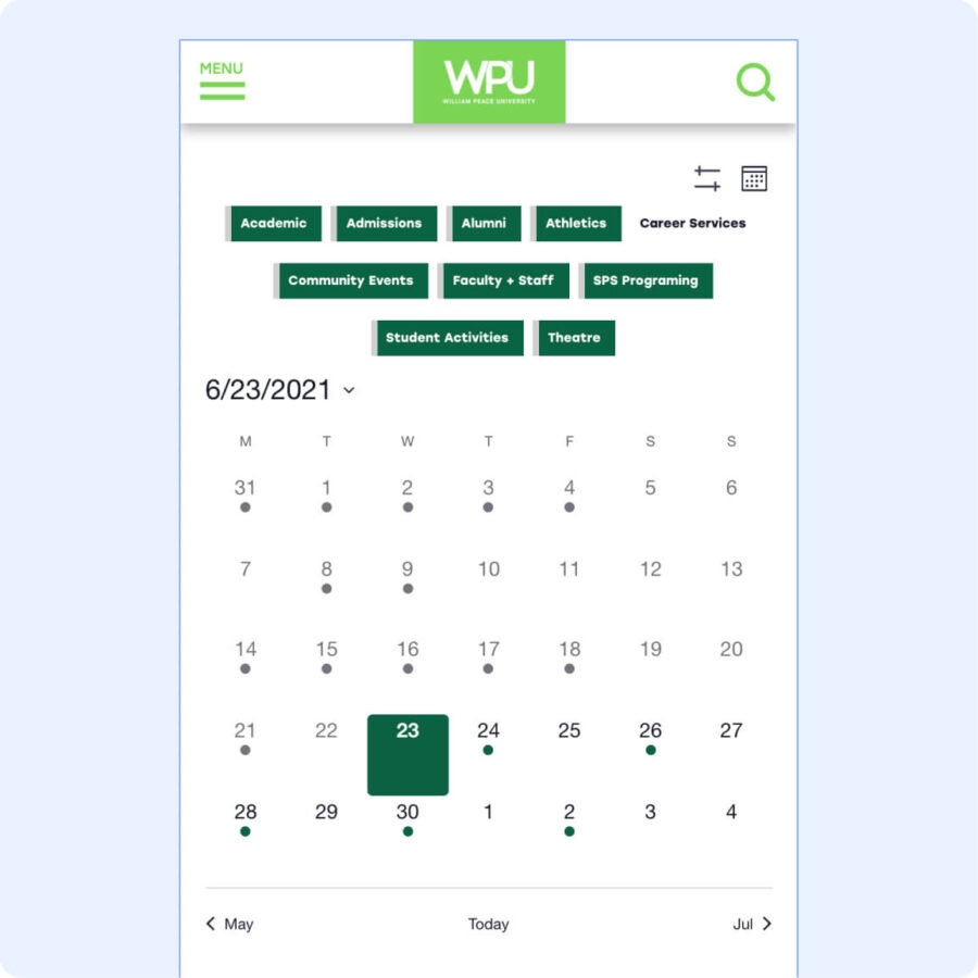 William Peace University The Events Calendar