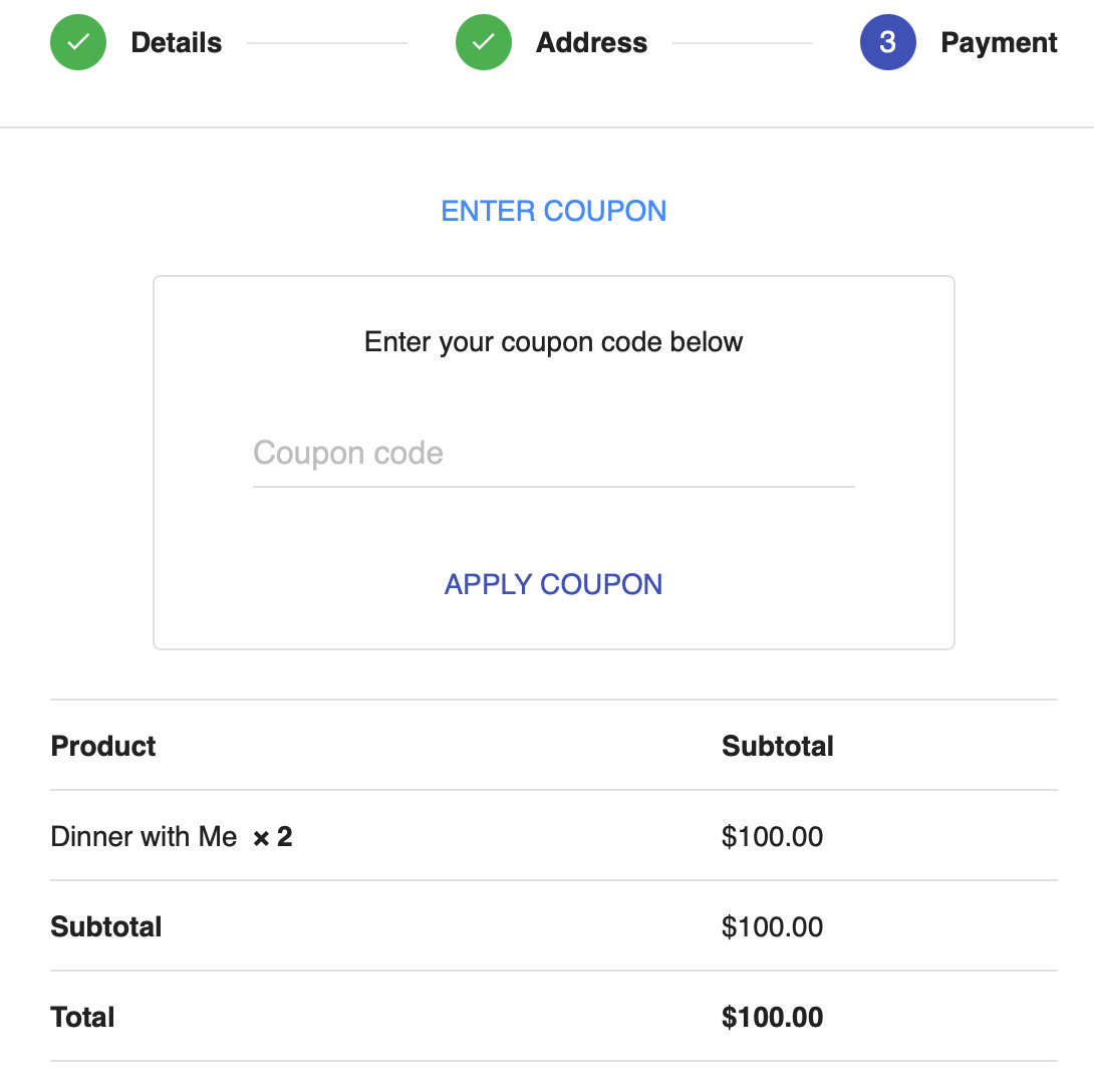 WooCommerce payment details for event tickets with Flux Checkout 