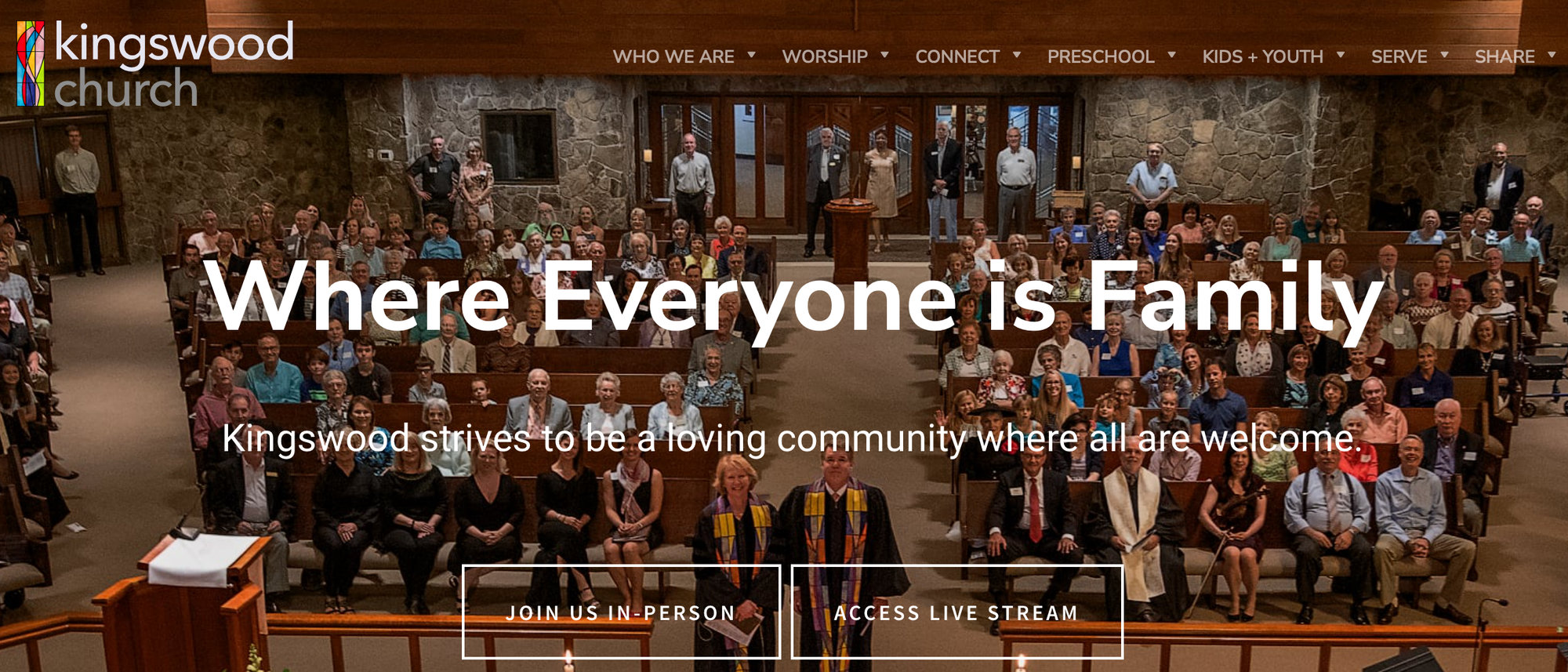 Kingswood Church showcases virtual events on their website