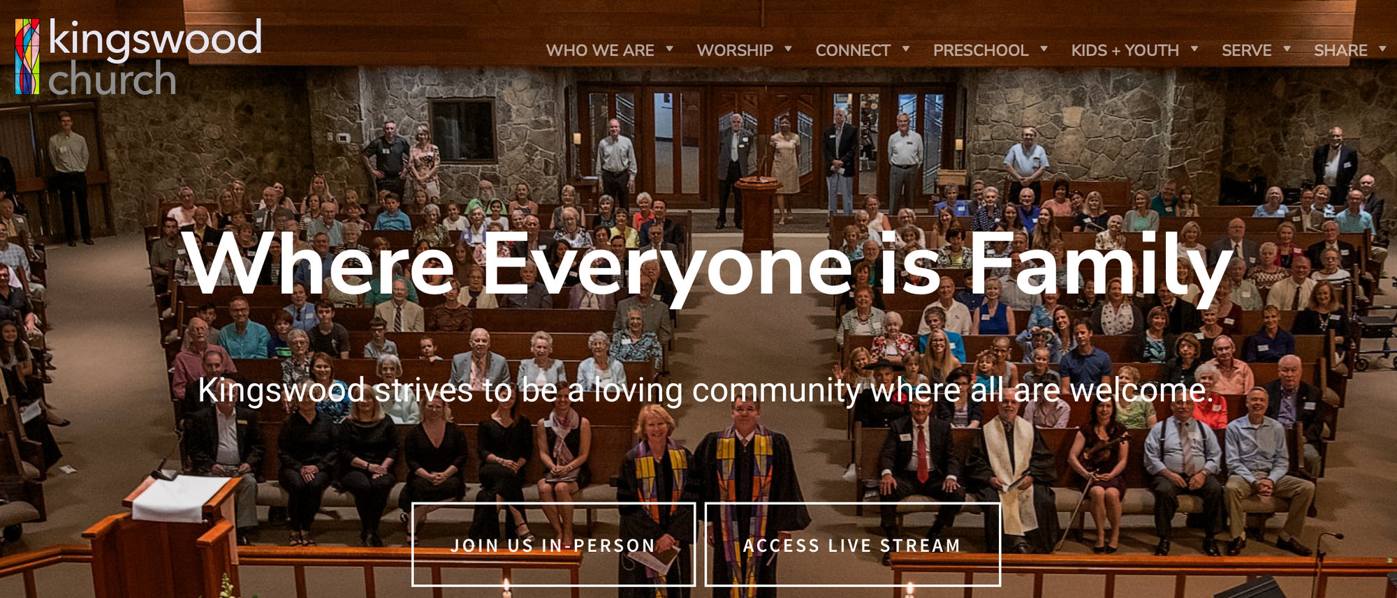 Kingswood Church showcases virtual events on their website