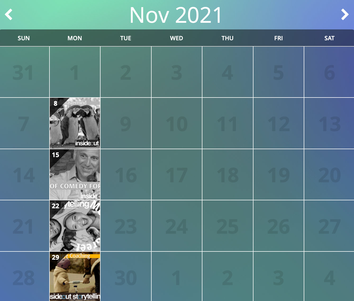 Month View calendar