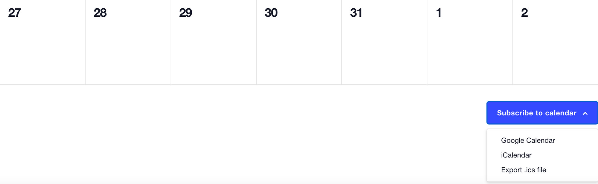 Subscribe to a WordPress Calendar in Month View
