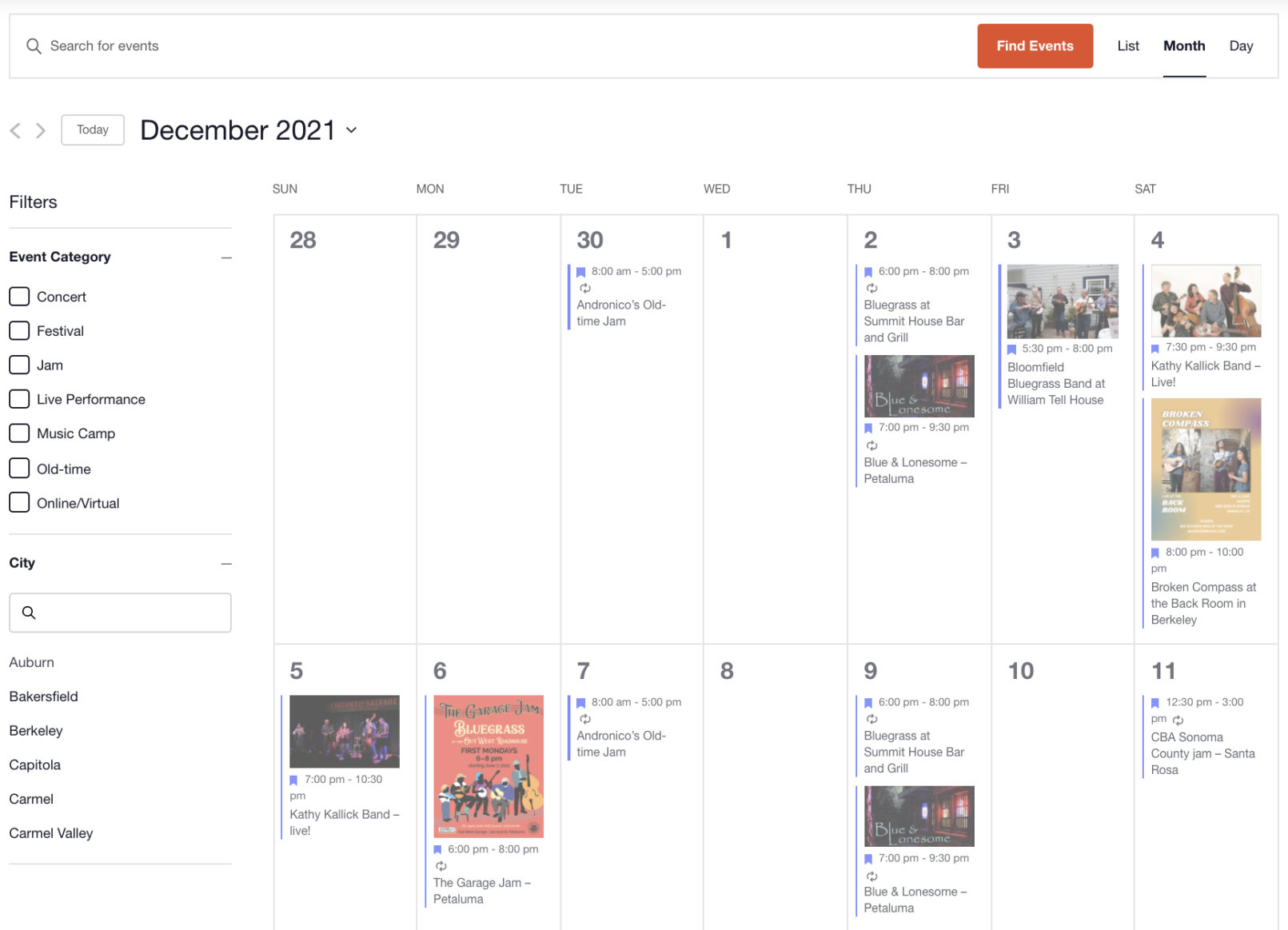 Featured Calendar California Bluegrass Association The Events Calendar