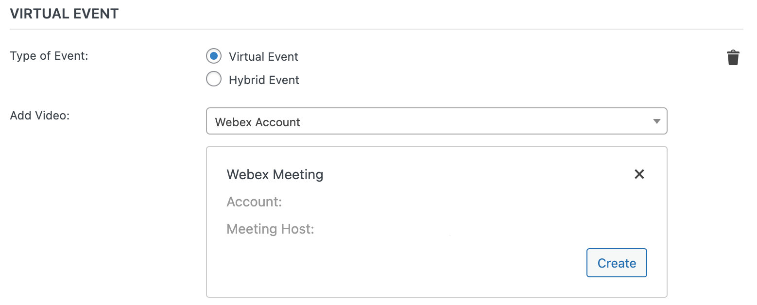 Configure Virtual Event for Webex