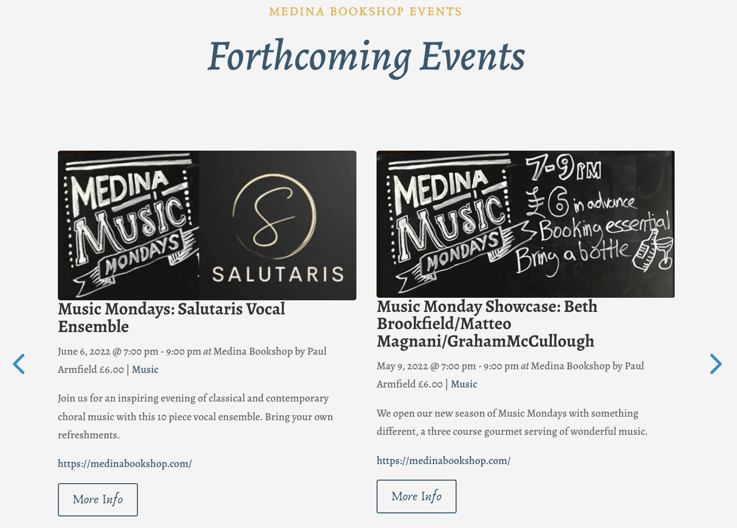 Forthcoming Events widget
