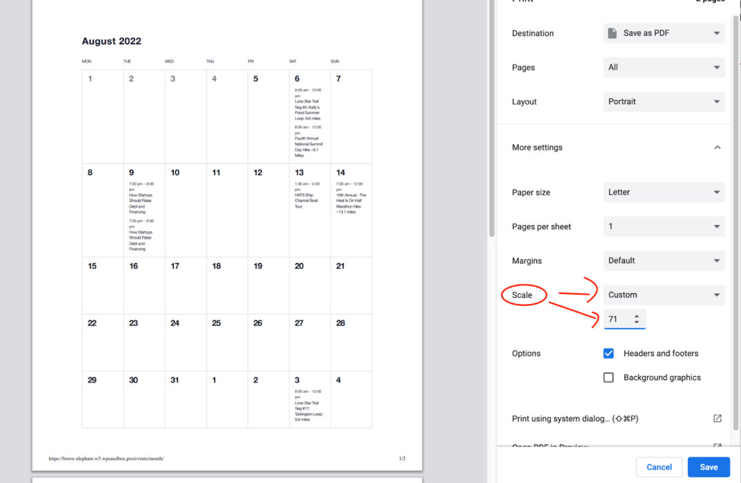 Your Calendar Now Looks Great in Print | The Events Calendar