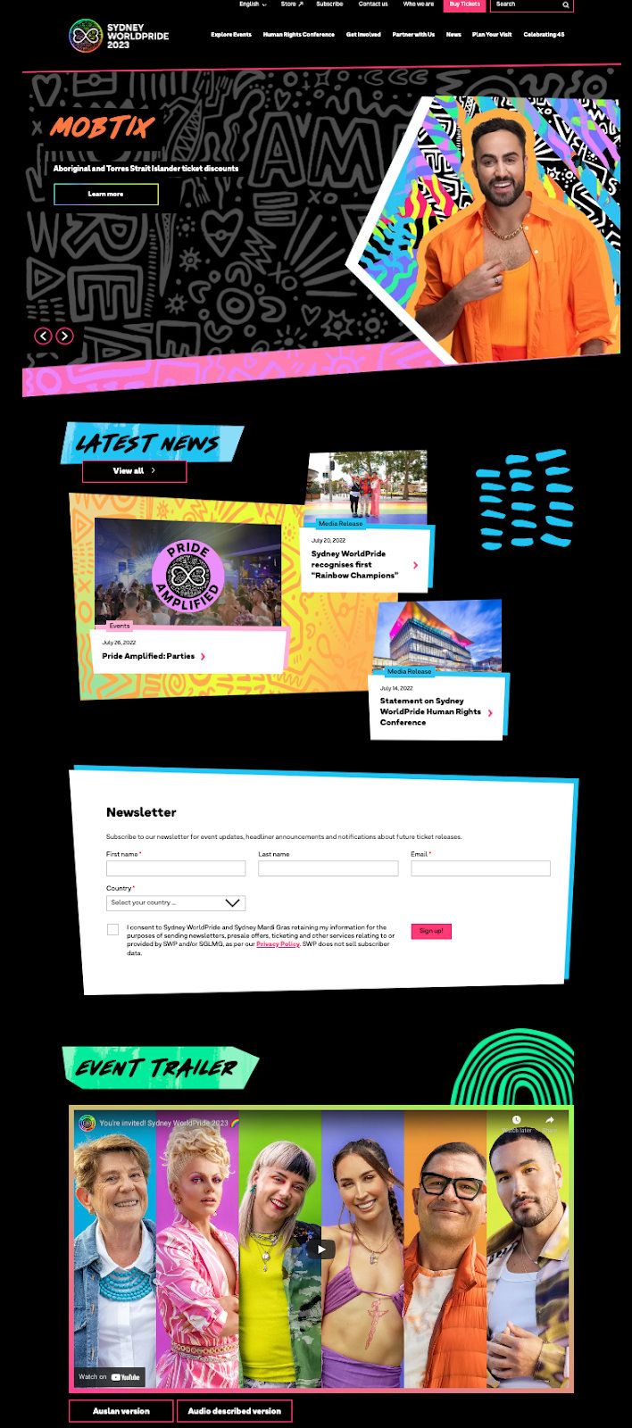 Featured Calendar: Sydney World Pride homepage