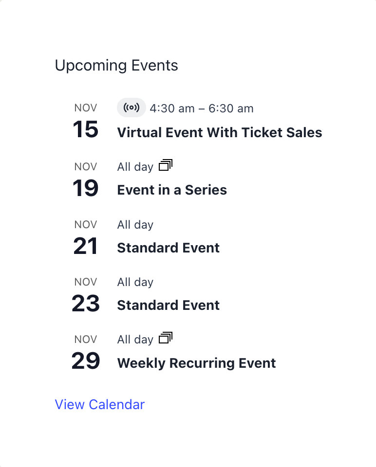 Events Calendar Pro events list widget