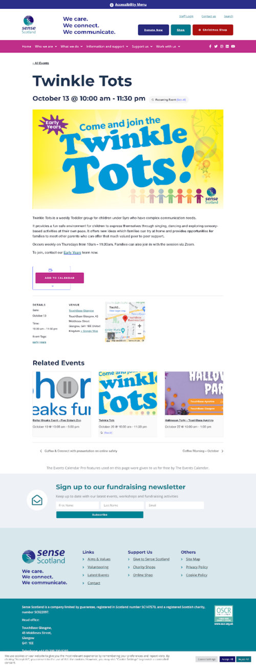 Featured Calendar Sense Scotland The Events Calendar