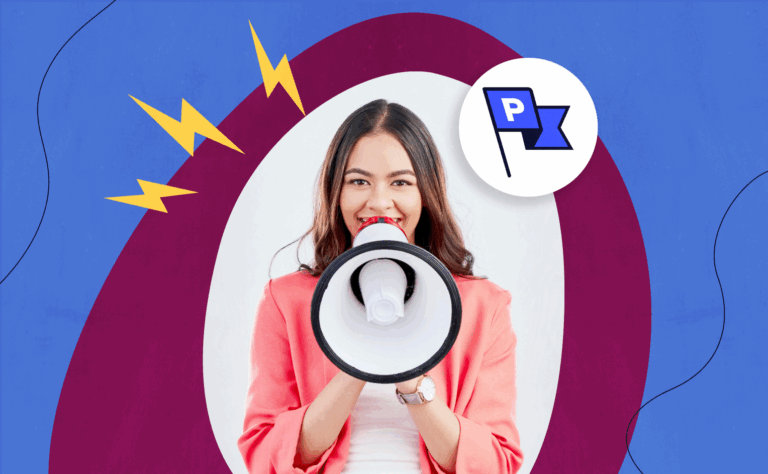 woman holding a megaphone