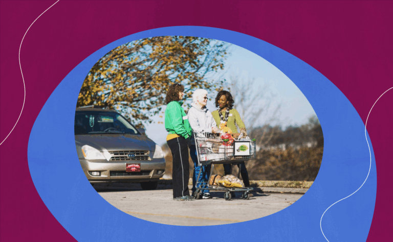 Women with a shopping cart