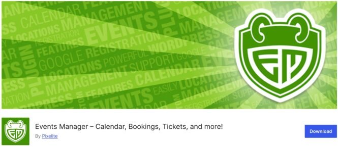 Events Manager plugin page.