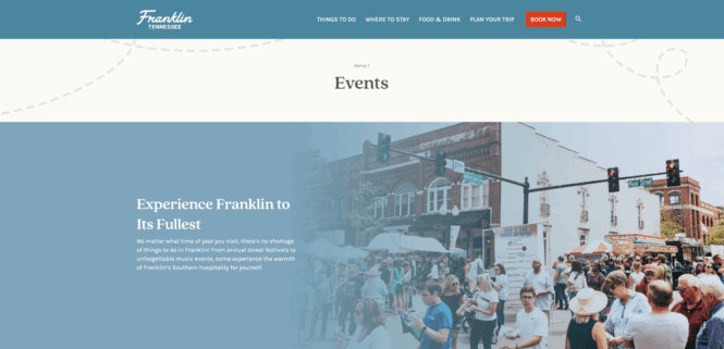 Top page on a website