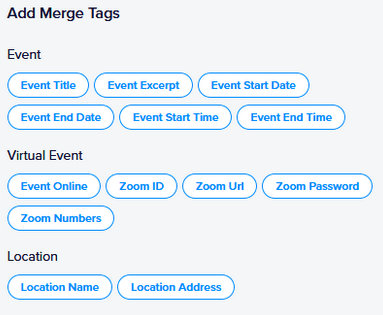 Add merge tags to include dynamic content in the email