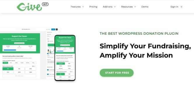 GiveWP homepage