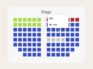 Color-coded seating zones