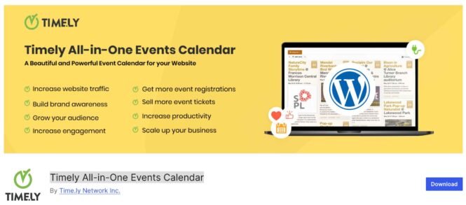 Timely All-in-One Events Calendar download page.